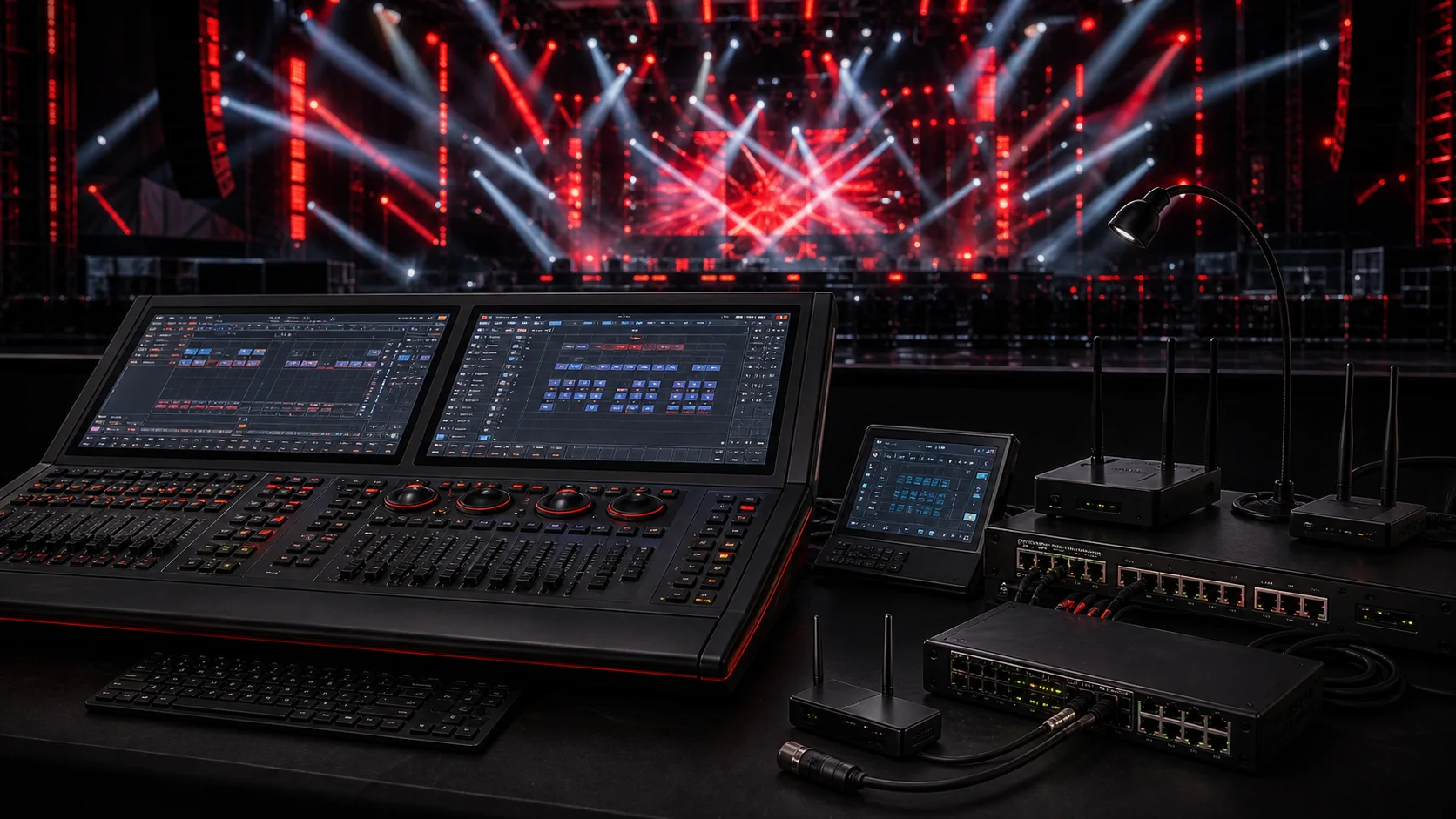 Lighting control desk and stage signal integration for Hengmei fixtures
