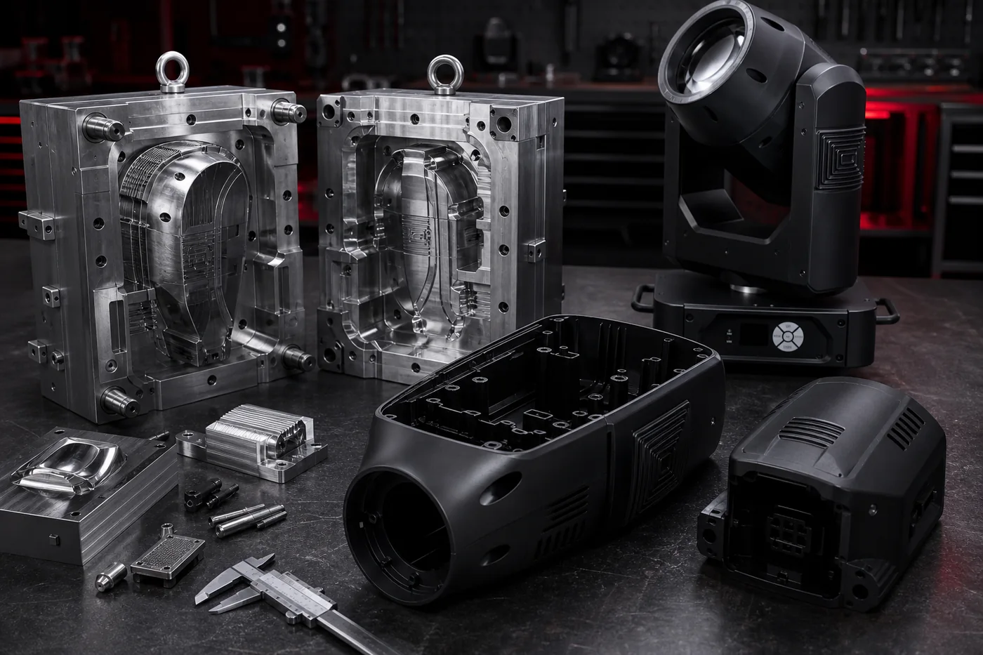 Custom stage lighting housing mold tooling and prototype shell review