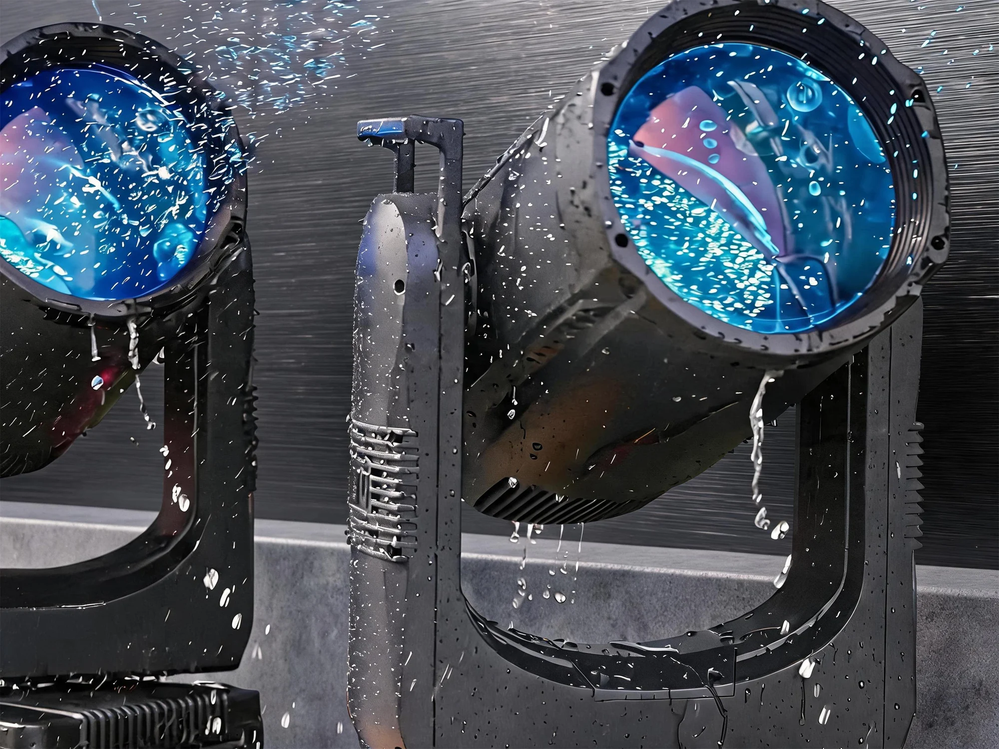 Hengmei waterproof lighting fixtures during water test